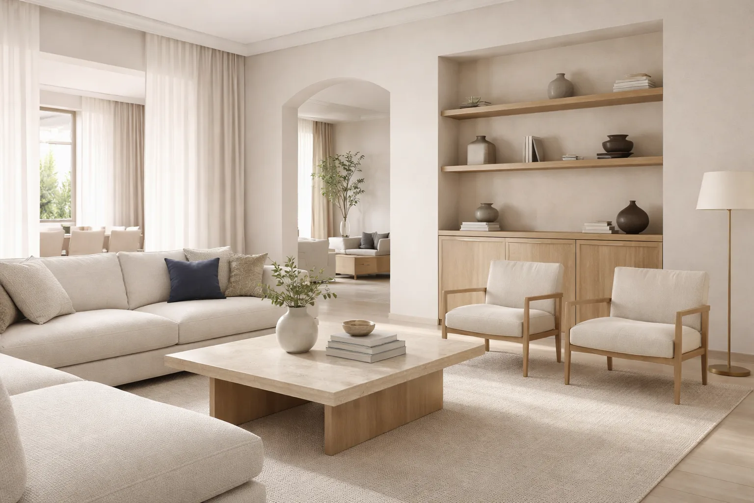 Intérieur haut de gamme illustrant un bien adapté à la location courte durée